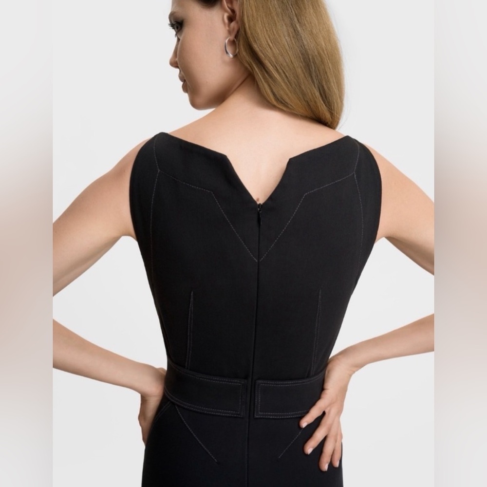 Gap X Zac Posen Gapstudio Seamed Denim Midi Dress NWT 2 LBD Little Black Dress - Picture 7 of 10